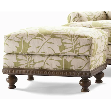 Upholstered Ottoman with Rounded Feet